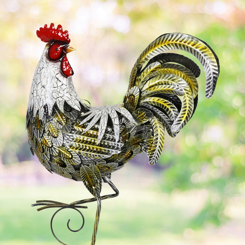 August Grove® Dowdle Metal Rooster Statue & Reviews Wayfair